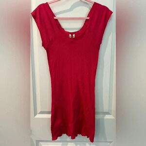 🍀 FREE PEOPLE DISTRESSED RIBBED MINI DRESS SIZE MEDIUM